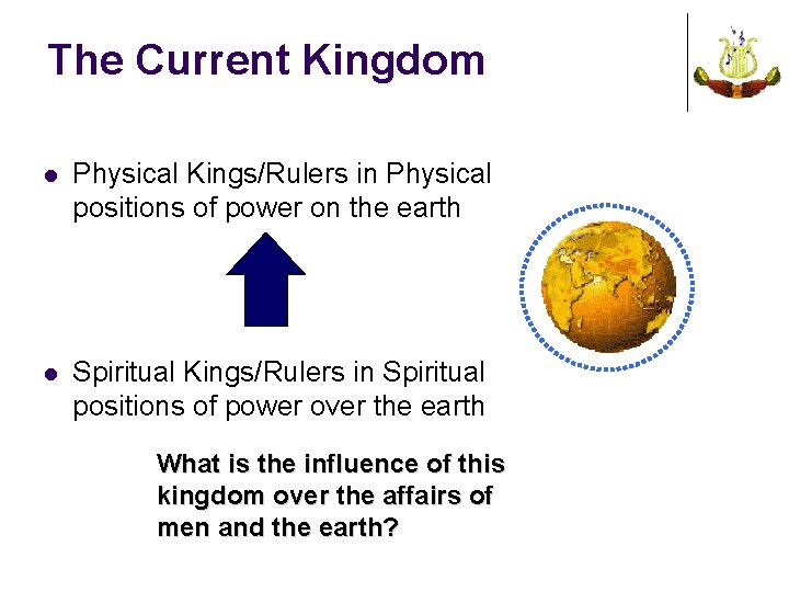 The Current Kingdom l Physical Kings/Rulers in Physical positions of power on the earth