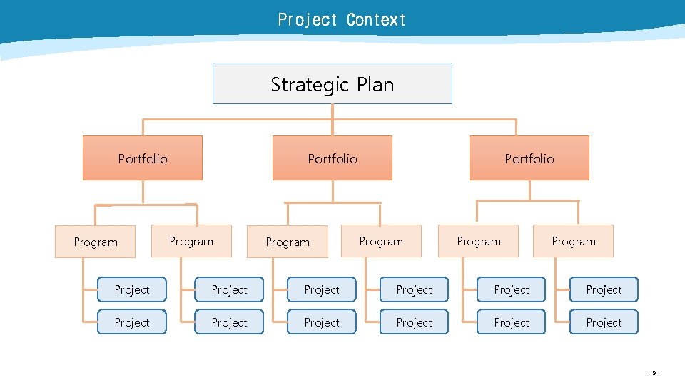 Project Context Strategic Plan Portfolio Program Program Project Project Project -9 - 