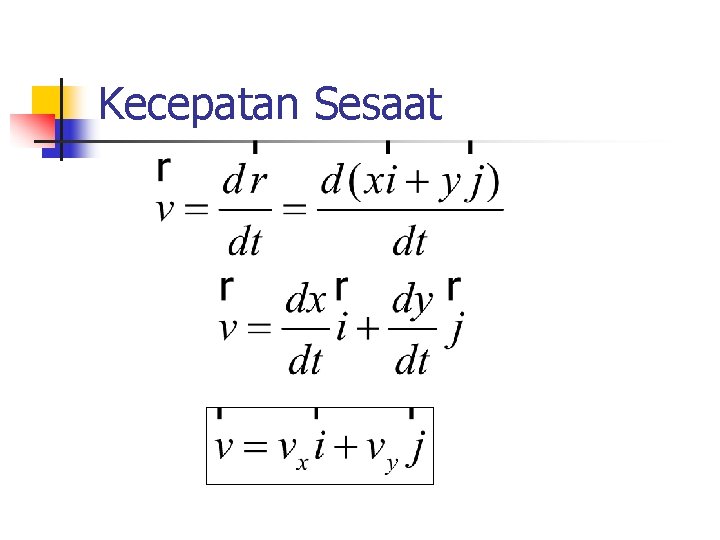 Kecepatan Sesaat 