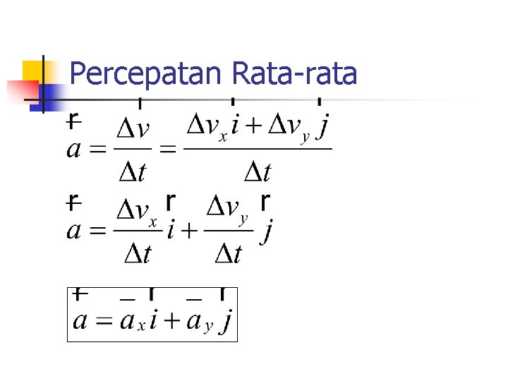 Percepatan Rata-rata 