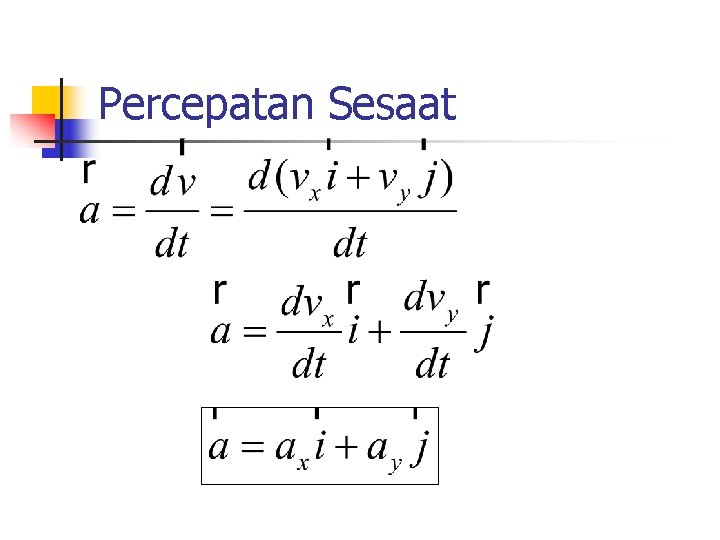 Percepatan Sesaat 