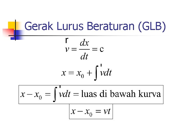 Gerak Lurus Beraturan (GLB) 