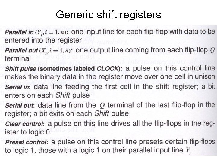 Generic shift registers 