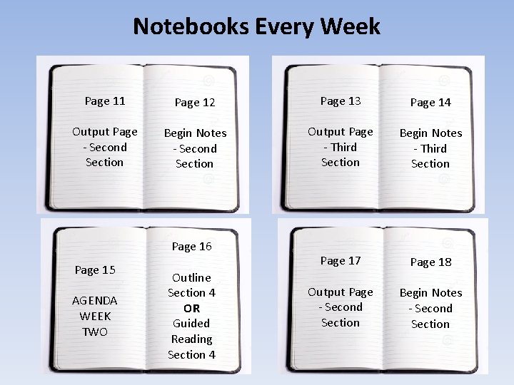 Notebooks Every Week Page 11 Page 12 Page 13 Page 14 Output Page -