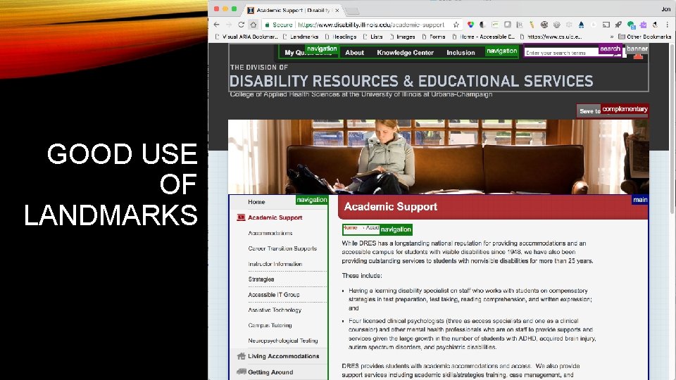 GOOD USE OF LANDMARKS 