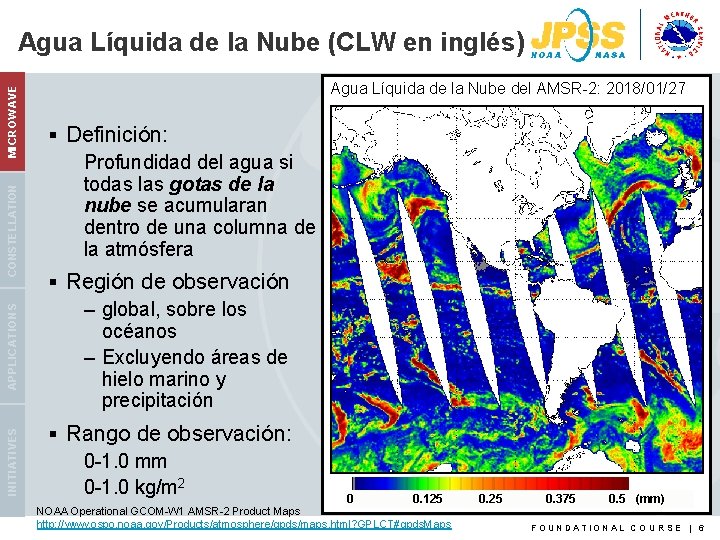 INITIATIVES APPLICATIONS CONSTELLATION MICROWAVE Agua Líquida de la Nube (CLW en inglés) Agua Líquida