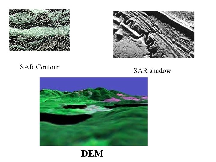 SAR Contour SAR shadow DEM 