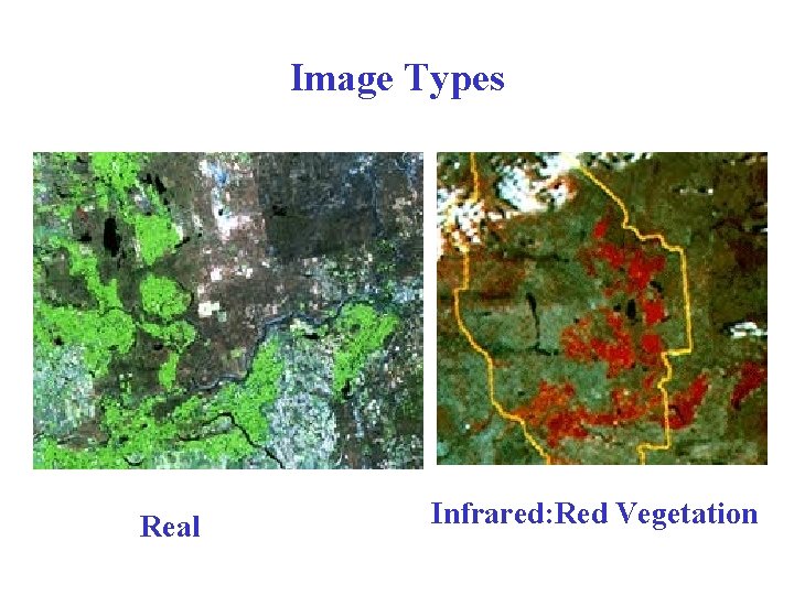 Image Types Real Infrared: Red Vegetation 