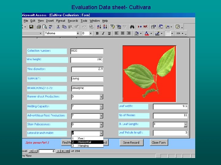 Evaluation Data sheet- Cultivara 