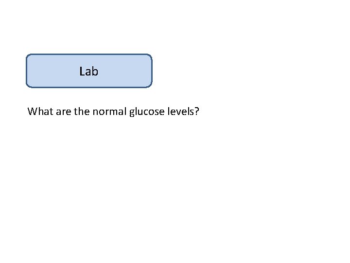 Lab What are the normal glucose levels? 