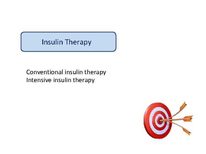 Insulin Therapy Conventional insulin therapy Intensive insulin therapy 