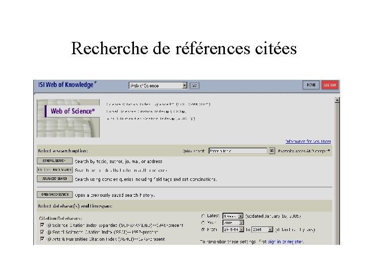 Recherche de références citées 