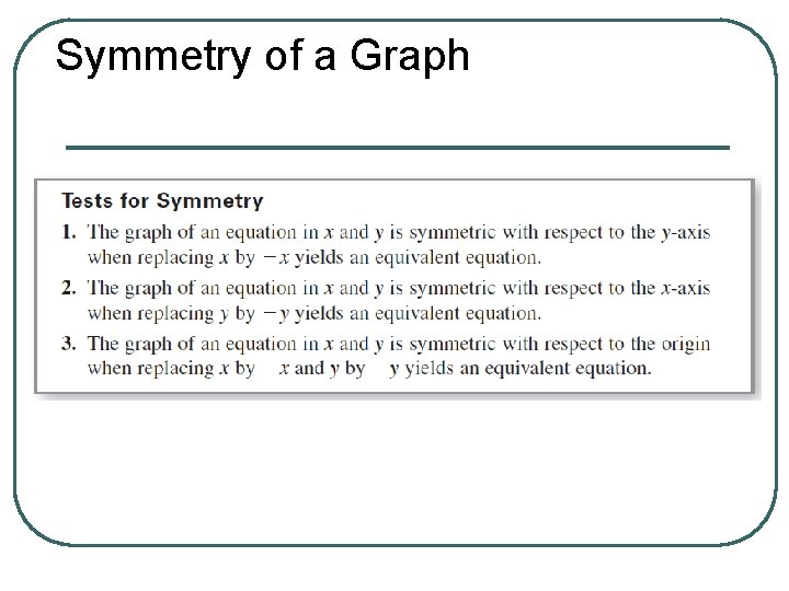 Symmetry of a Graph 