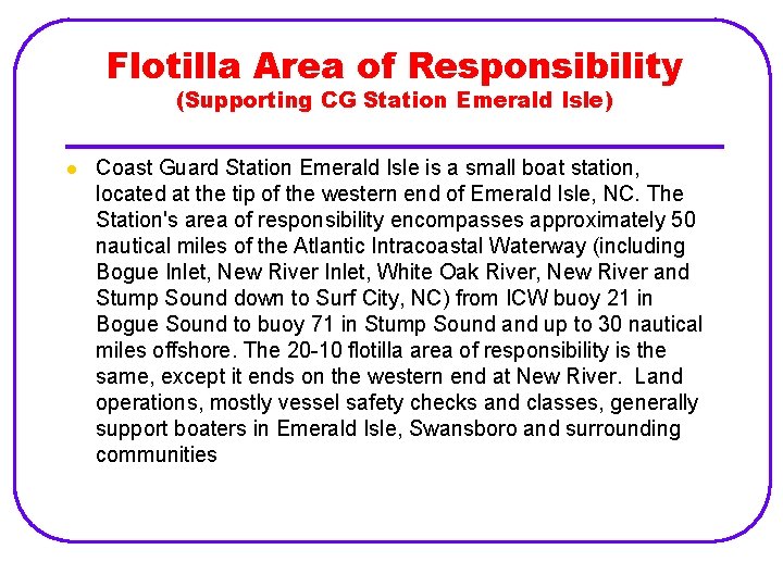 Flotilla 20 10 Swansboro North Carolina Who we