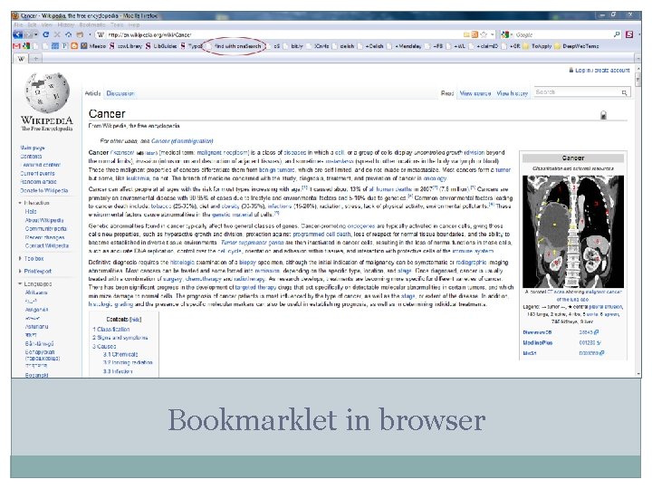 Bookmarklet in browser 