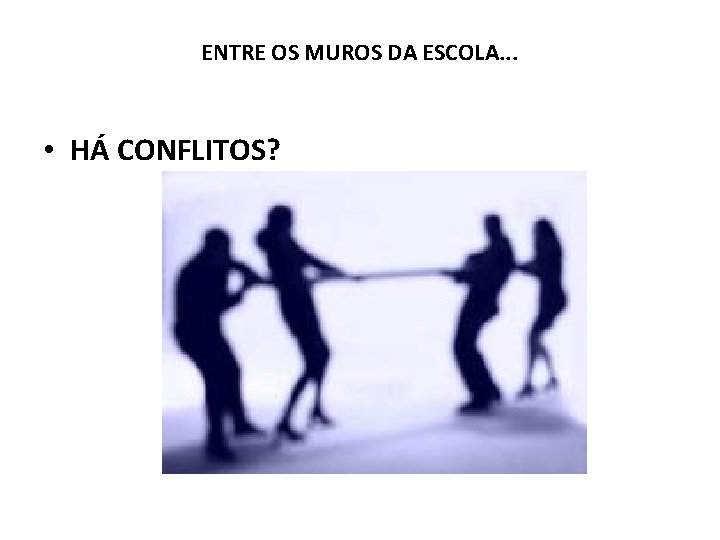 ENTRE OS MUROS DA ESCOLA. . . • HÁ CONFLITOS? 