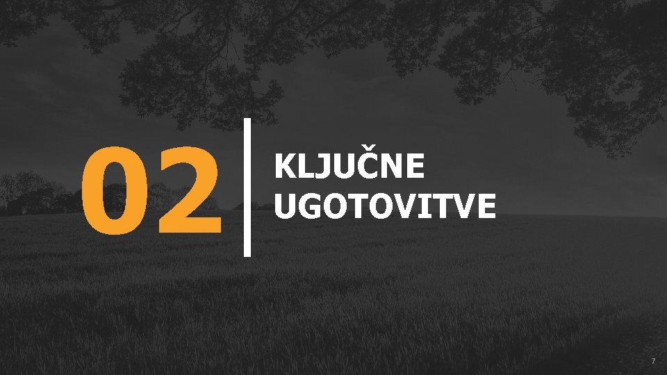 02 KLJUČNE UGOTOVITVE 7 