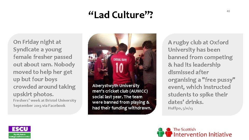 “Lad Culture”? On Friday night at Syndicate a young female fresher passed out about