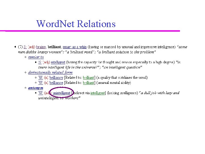 Word. Net Relations 