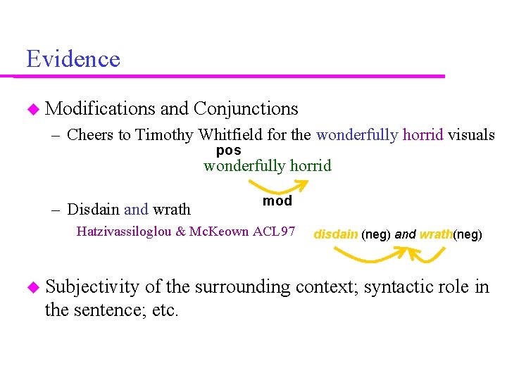 Evidence Modifications and Conjunctions – Cheers to Timothy Whitfield for the wonderfully horrid visuals