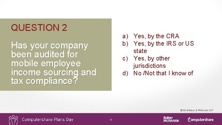 QUESTION 2 a) Yes, by the CRA b) Yes, by the IRS or US