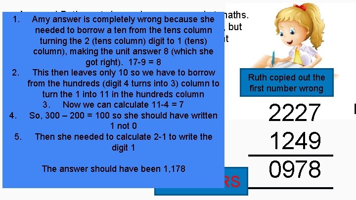 and Ruth is are twins and are very good at maths. 1. Amy answer