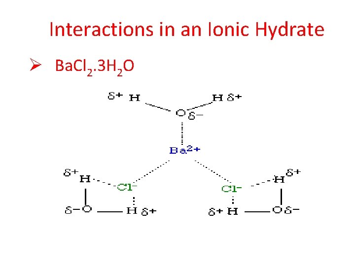 Interactions in an Ionic Hydrate Ø Ba. Cl 2. 3 H 2 O 
