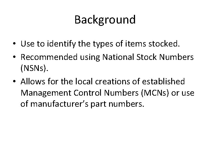 Stock Number Defense Property Accountability System DPAS Warehousing