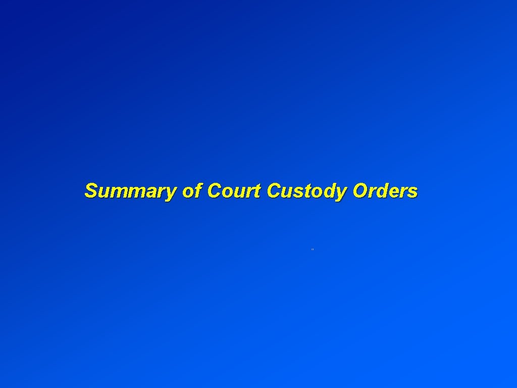 Summary of Court Custody Orders 31 