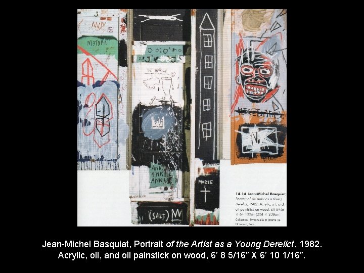 Jean-Michel Basquiat, Portrait of the Artist as a Young Derelict, 1982. Acrylic, oil, and