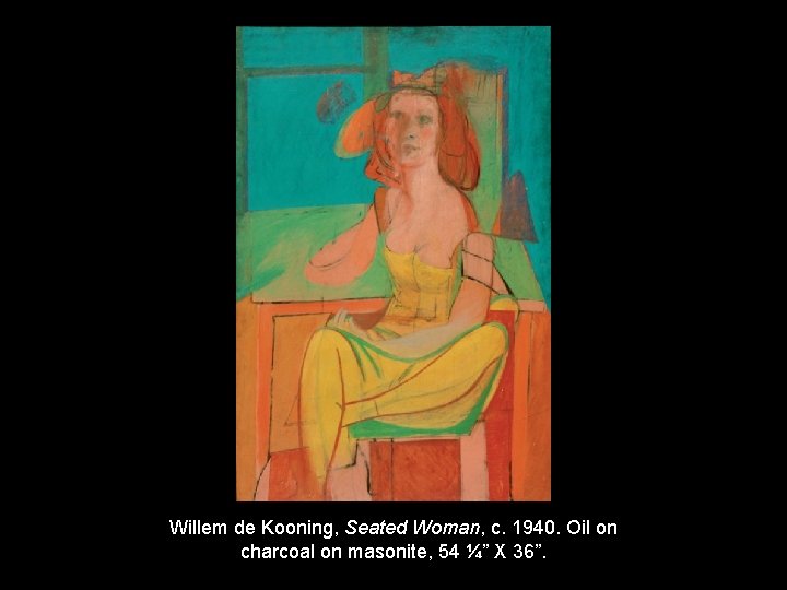 Willem de Kooning, Seated Woman, c. 1940. Oil on charcoal on masonite, 54 ¼”