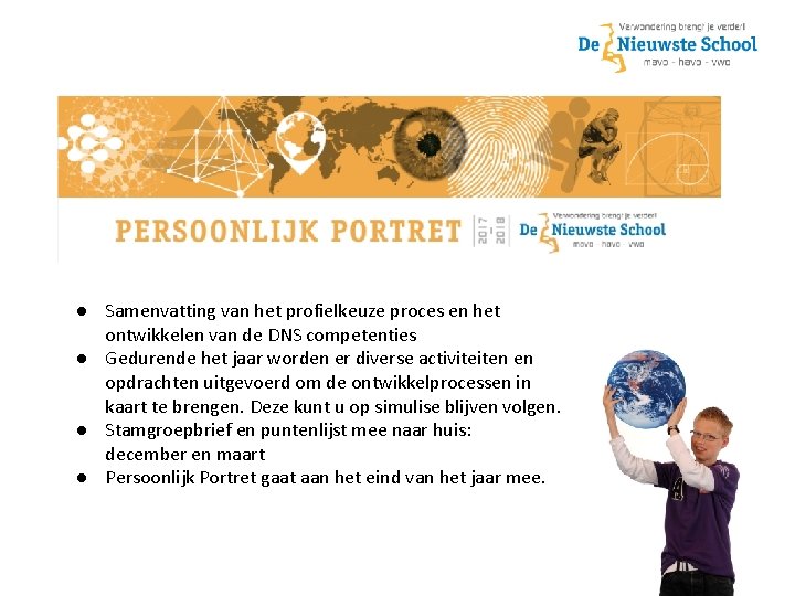 ● Samenvatting van het profielkeuze proces en het ontwikkelen van de DNS competenties ●