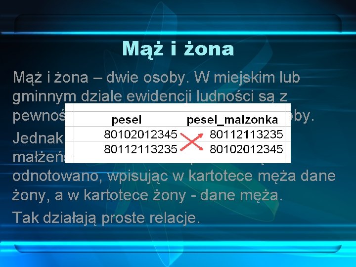 Mąż i żona – dwie osoby. W miejskim lub gminnym dziale ewidencji ludności są