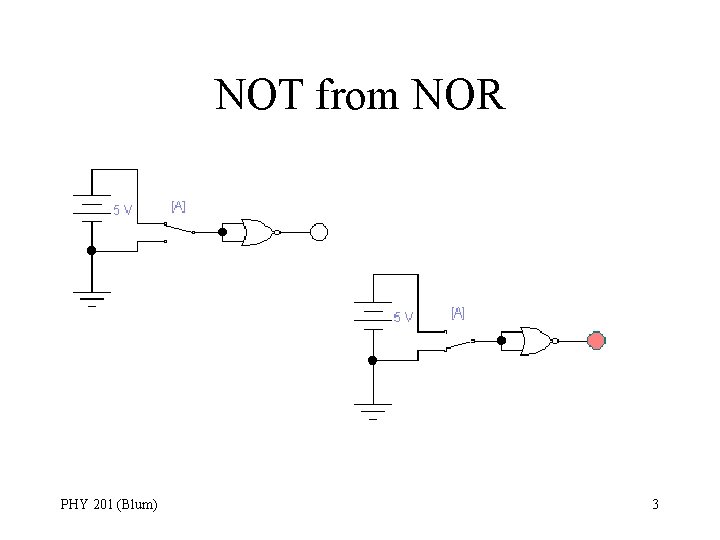 NOT from NOR PHY 201 (Blum) 3 