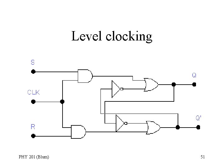 Level clocking PHY 201 (Blum) 51 