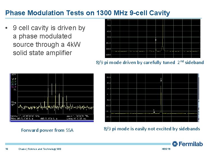 Phase Modulation Tests on 1300 MHz 9 -cell Cavity • 9 cell cavity is Phase Modulation Tests on 1300 MHz 9 -cell Cavity • 9 cell cavity is