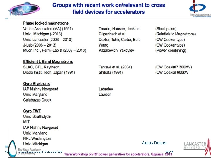 Amos Dexter 30 Chase | Science and Technology WG 4/05/18 Amos Dexter 30 Chase | Science and Technology WG 4/05/18