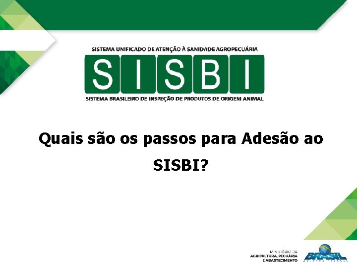 Quais são os passos para Adesão ao SISBI? 