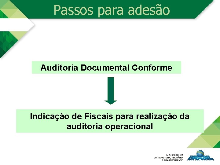 Passos para adesão Auditoria Documental Conforme Indicação de Fiscais para realização da auditoria operacional