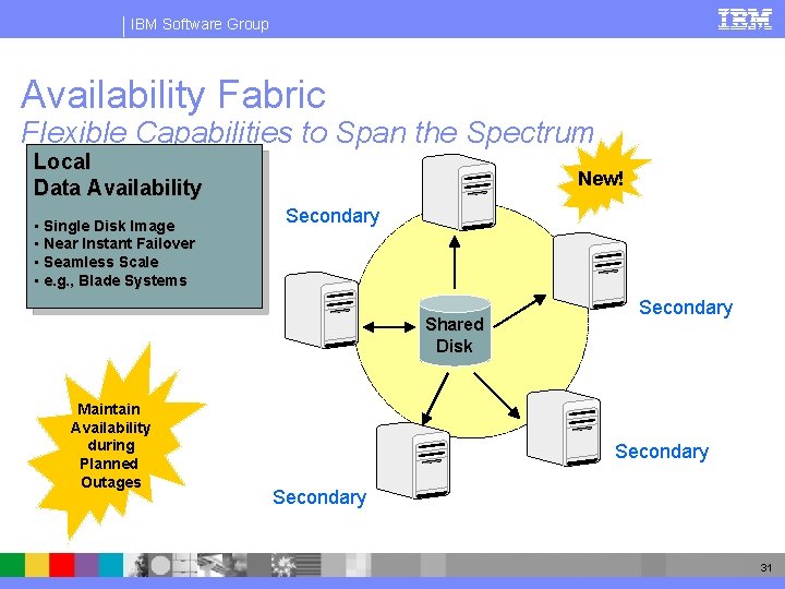 IBM Software Group Availability Fabric Flexible Capabilities to Span the Spectrum Local Data Availability