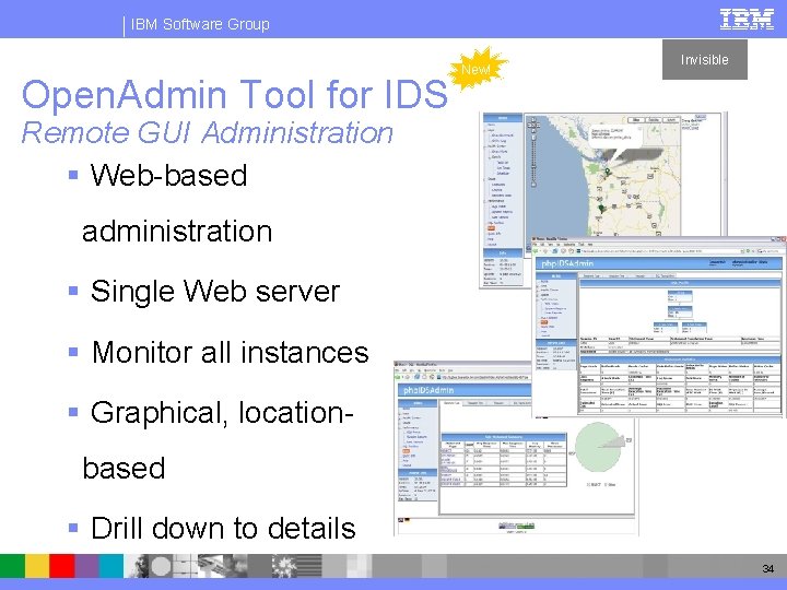 IBM Software Group Open. Admin Tool for IDS New! Invisible Remote GUI Administration §