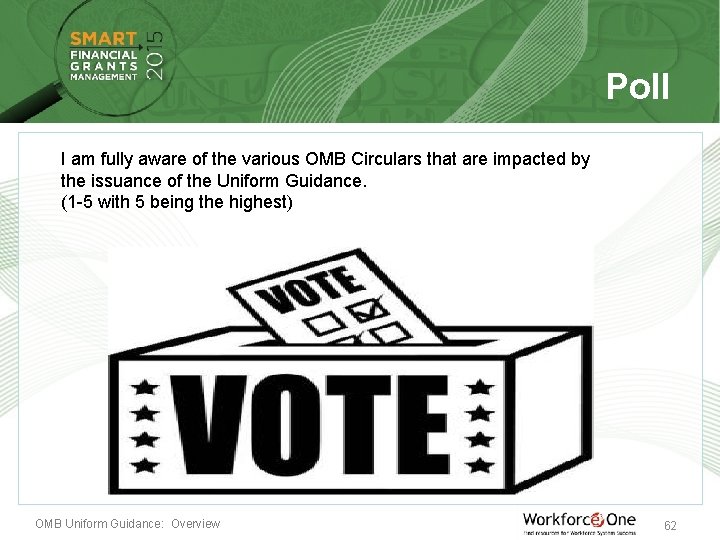 Poll I am fully aware of the various OMB Circulars that are impacted by