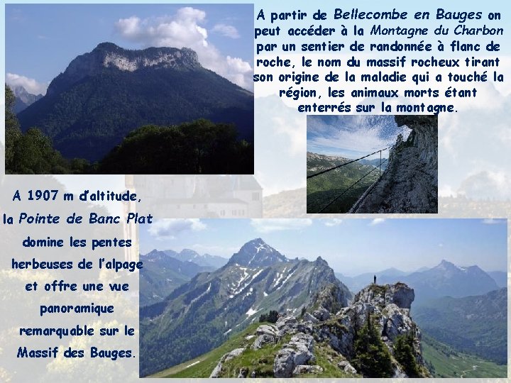 A partir de Bellecombe en Bauges on peut accéder à la Montagne du Charbon