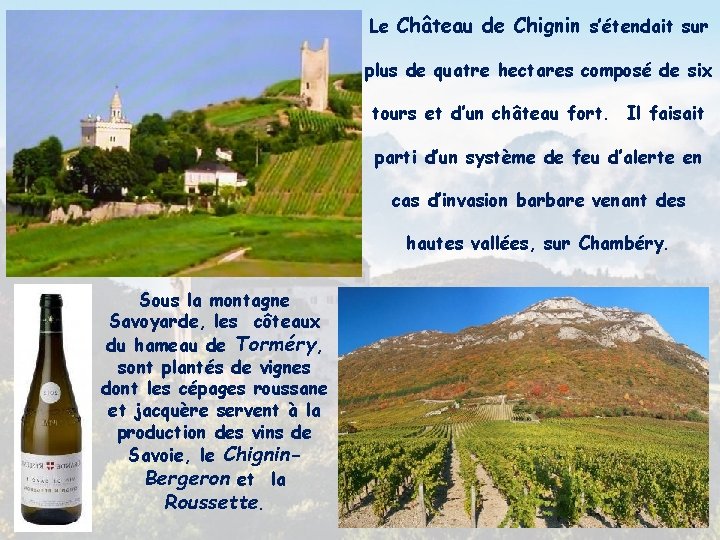 Le Château de Chignin s’étendait sur plus de quatre hectares composé de six tours