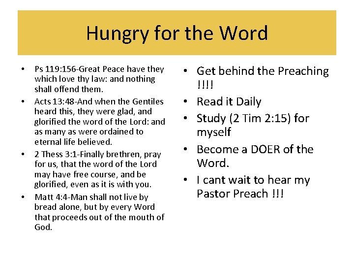 Hungry for the Word • • Ps 119: 156 -Great Peace have they which