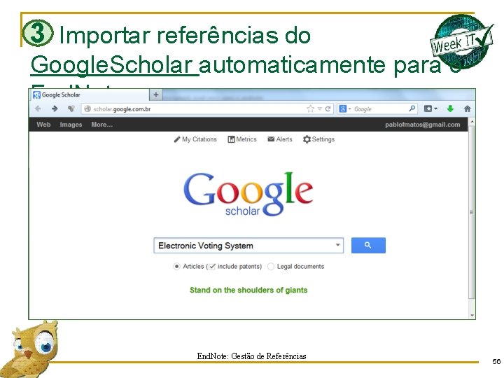 3 Importar referências do Google. Scholar automaticamente para o End. Note: Gestão de Referências