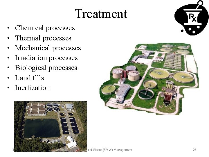 Treatment • • Chemical processes Thermal processes Mechanical processes Irradiation processes Biological processes Land