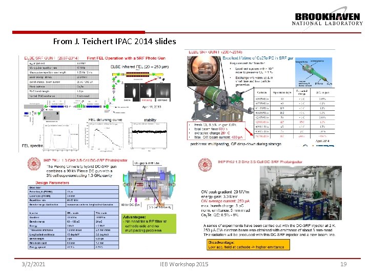 From J. Teichert IPAC 2014 slides 3/2/2021 IEB Workshop 2015 19 