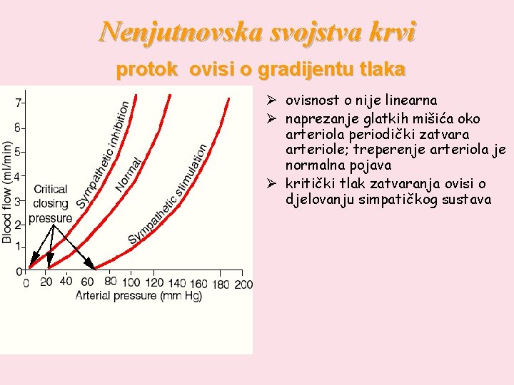 Nenjutnovska svojstva krvi protok ovisi o gradijentu tlaka Ø ovisnost o nije linearna Ø