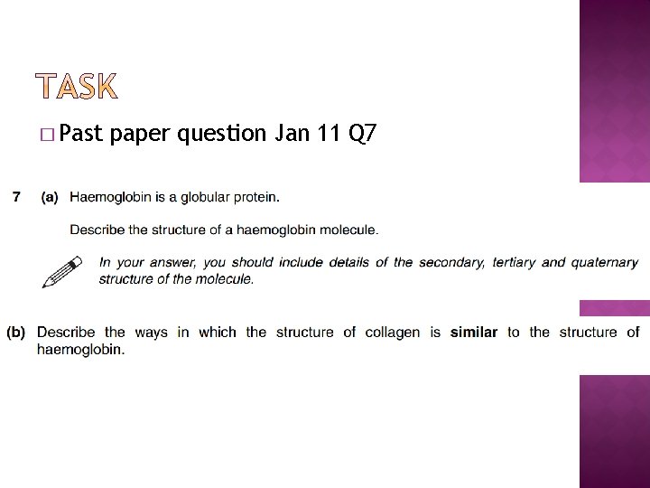 � Past paper question Jan 11 Q 7 